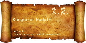 Kenyeres Rudolf névjegykártya