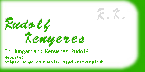 rudolf kenyeres business card